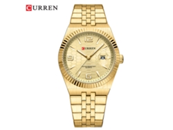 Reloj De Cuarzo Para Hombre (dorado) Resistente Al Agua Con Calendario Y Esfera Digital Redonda - Reloj De Negocios Para Hombre