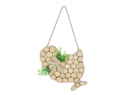 Adorno de Pascua con forma de pollito de madera, hecho de madera de baok, ecológico y reutilizable para el hogar, el jardín, el restaurante y la cafetería.