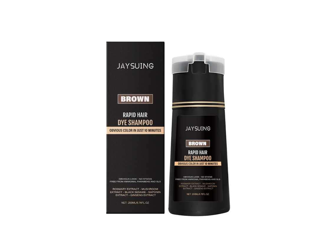 Champú tinte instantáneo para cabello castaño para hombres