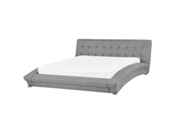 Cama con somier BELIANI Lille de Poliéster Gris 193x260x85