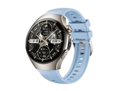 Pulsera para Huawei Watch 5 (46 mm) - Silicona vertical - Hebilla de acero plateado azul claro