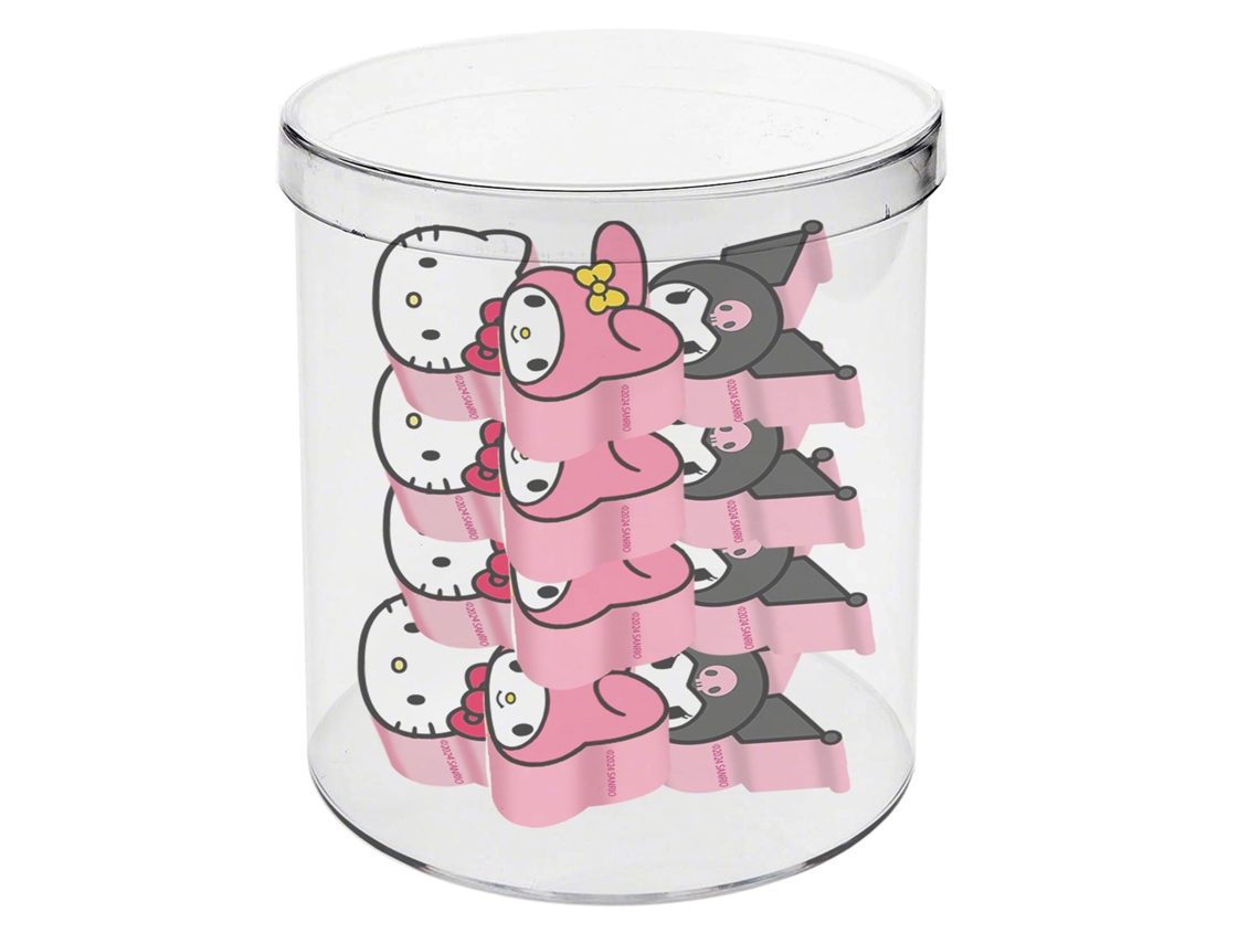 Cubo Mixto Hello Kitty con 12 Borradores, Multicolor Karactermania