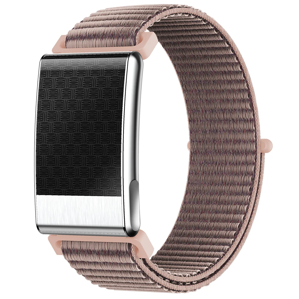 Pulseira inteligente MDUG sem tela, monitoramento de temperatura, ultrafina (rosa trançada)