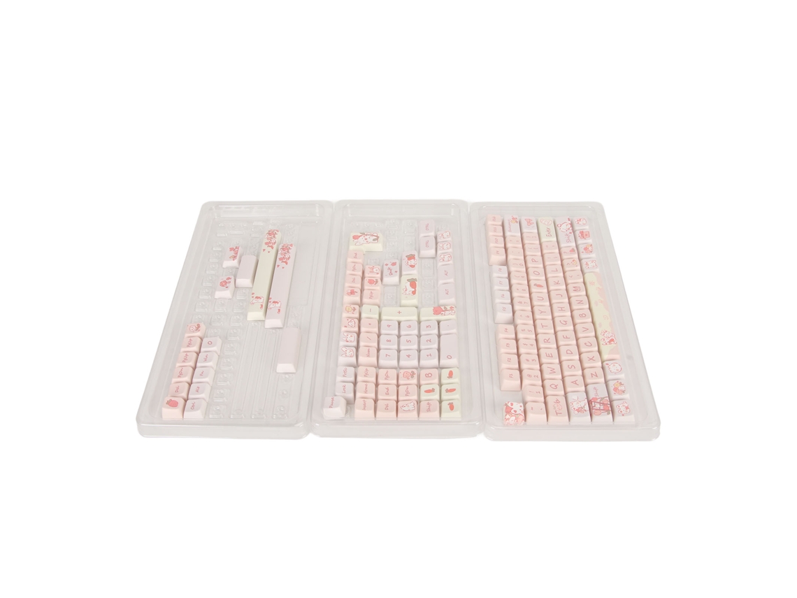 Baoj-2026 Conjunto de 148 teclas PBT com impressão por sublimação para teclado mecânico gamer DIY, com cores vibrantes e design ergonômico.