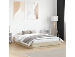 Estructura De Cama Madera De Ingeniería Roble Sonoma 140x190 Cm