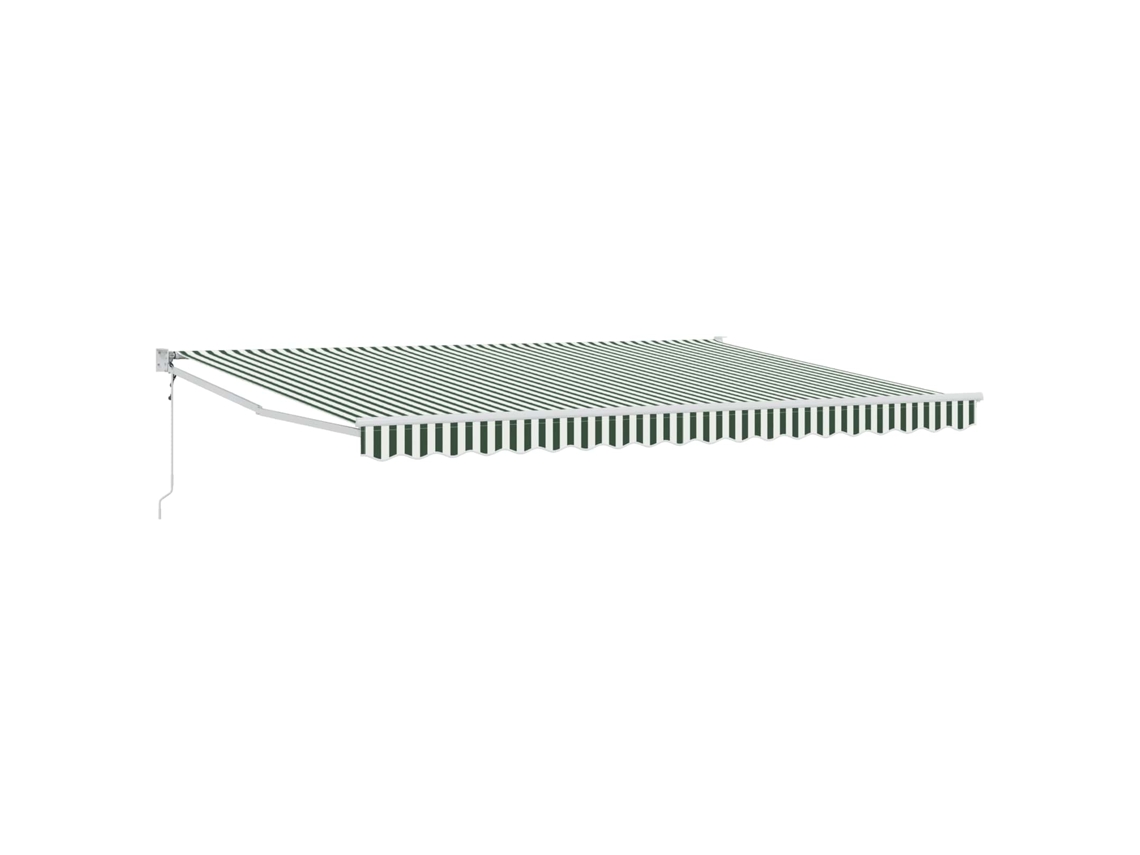 Toldo eléctrico retráctil Vidaxl, verde y blanco, 4 x 2 m