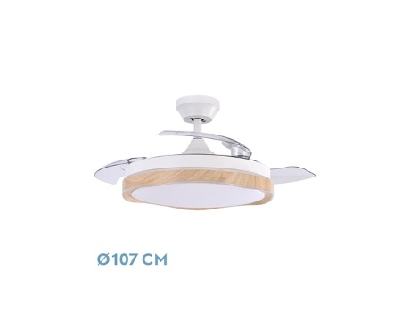 Ventilador DC Blondi Blanco/Haya 3 Aspas FABRILAMP