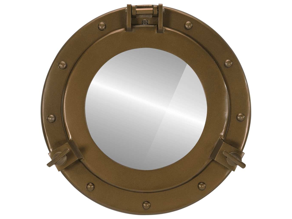 Espejo De Ojo De Buey De Pared Aluminio Y Vidrio Ø30 Cm