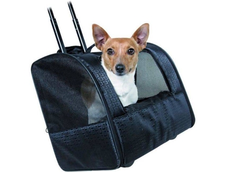 Transportín para Perros y Gatos TRIXIE con Ruedas (Negro - 45x41x31cm - Poliéster - S - Porte Pequeño)
