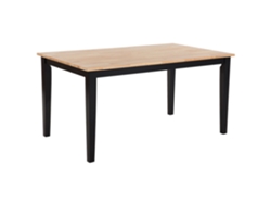 Mesa de comedor para 6 personas BELIANI Georgia de Madera de caucho Negro 90x150x75
