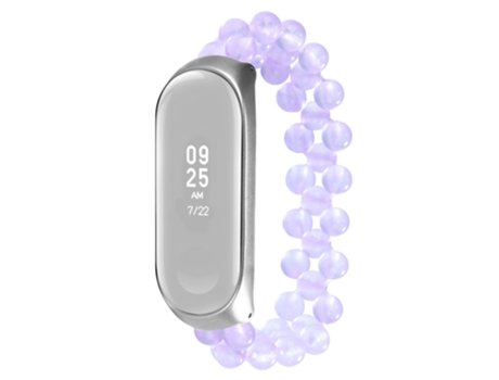 Correa de cuentas trenzadas cuentas de jade para Xiaomi Mi Band 3/4 - purpúreo