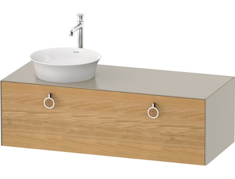 DURAVIT Tulip blanco, mueble de baño colgado en la pared, ancho 1300 x profundidad 550mm, con 1x extraíble, con tirador, WT4982L