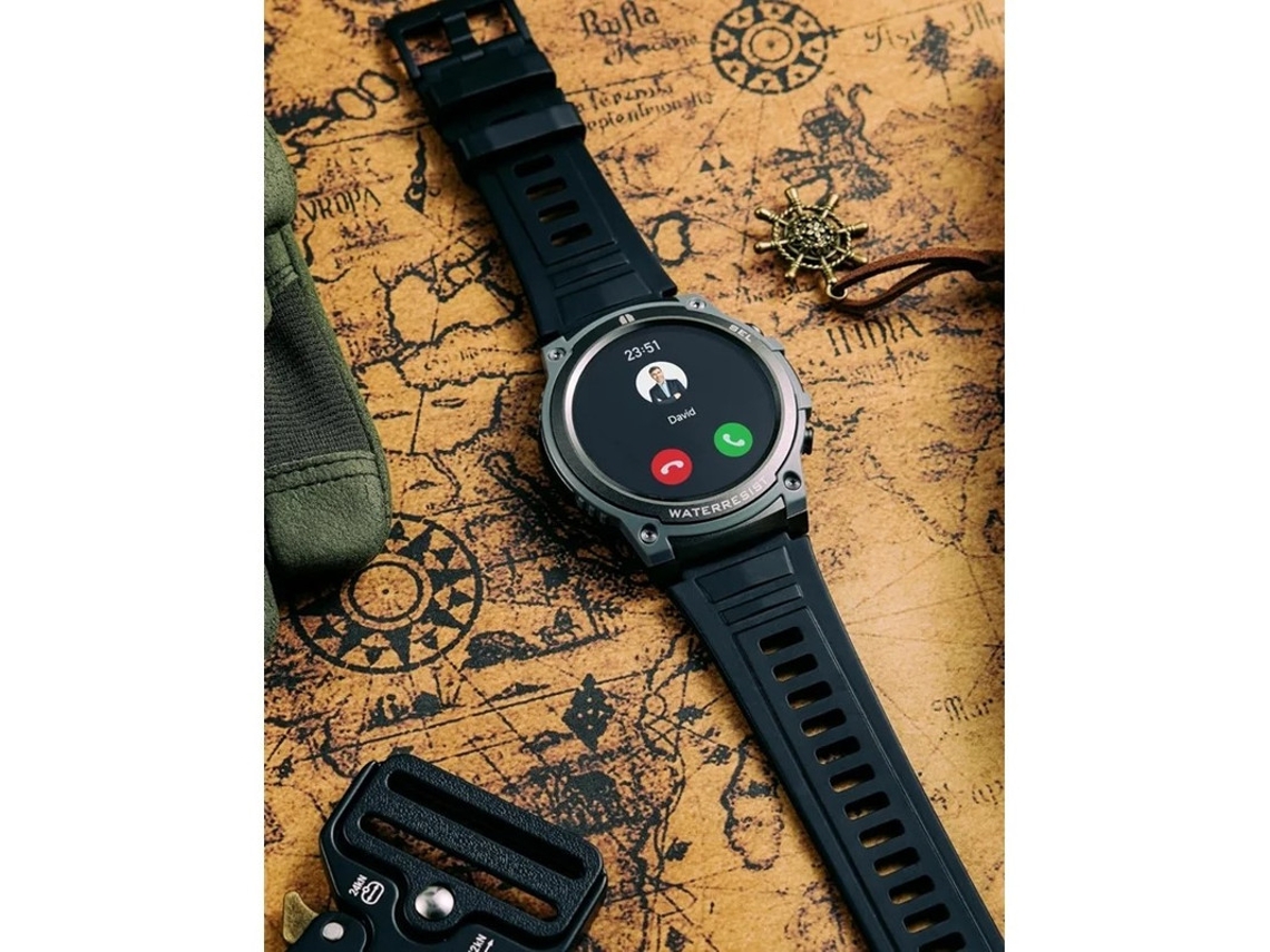 Reloj inteligente para hombres, con pantalla AMOLED de 1,43 pulgadas, resistente al agua, con función de responder y hacer llamadas, monitor de actividad física, frecuencia cardíaca, sueño y Spo2
