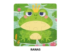 Rompecabezas de madera infantil MDUG con diseño de animales, juego cognitivo educativo para el desarrollo infantil - Rana