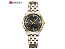 Reloj De Cuarzo Romano Para Mujer (negro Y Dorado), Resistente Al Agua, Redondo.