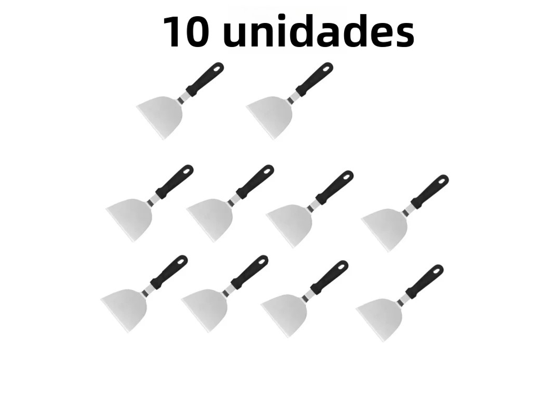 (tipo B, 10 Piezas) Parrilla Y Pala De Acero Inoxidable, Resistente Al Calor, Adecuada Para Hacer Hamburguesas Y Tortillas.