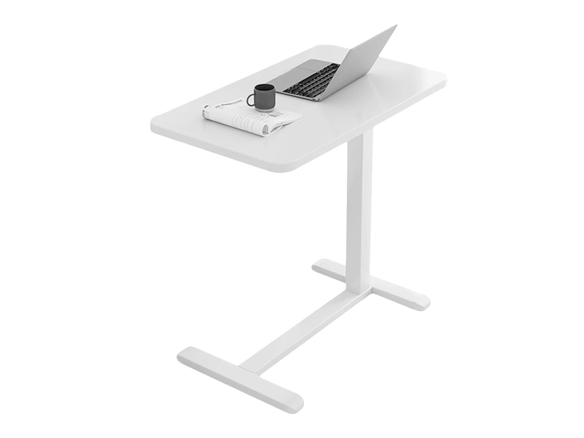 Mesa auxiliar portátil, altura ajustable, ruedas móviles, color blanco OEM