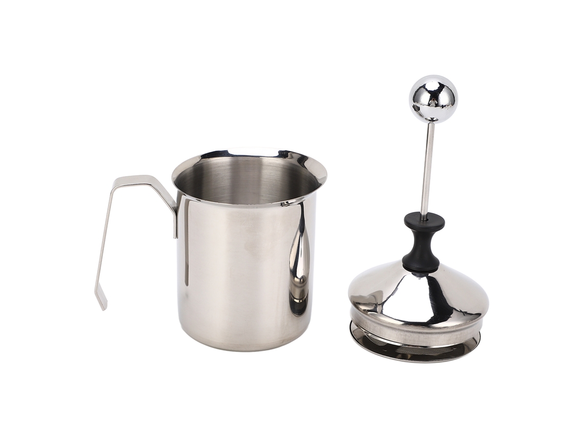 Cremadora Manual Para Leche De 500 Cc, De Acero Inoxidable, Doble Capa Con Mango Grueso Para Café.