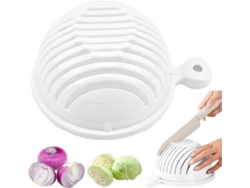 Bol para cortar ensalada, bol para cortar frutas y verduras, cortador de verduras para ensalada (blanco)