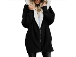 2026-abrigo Para Mujer Con Capucha Fluffy Forrado De Felpa Chaqueta Exterior