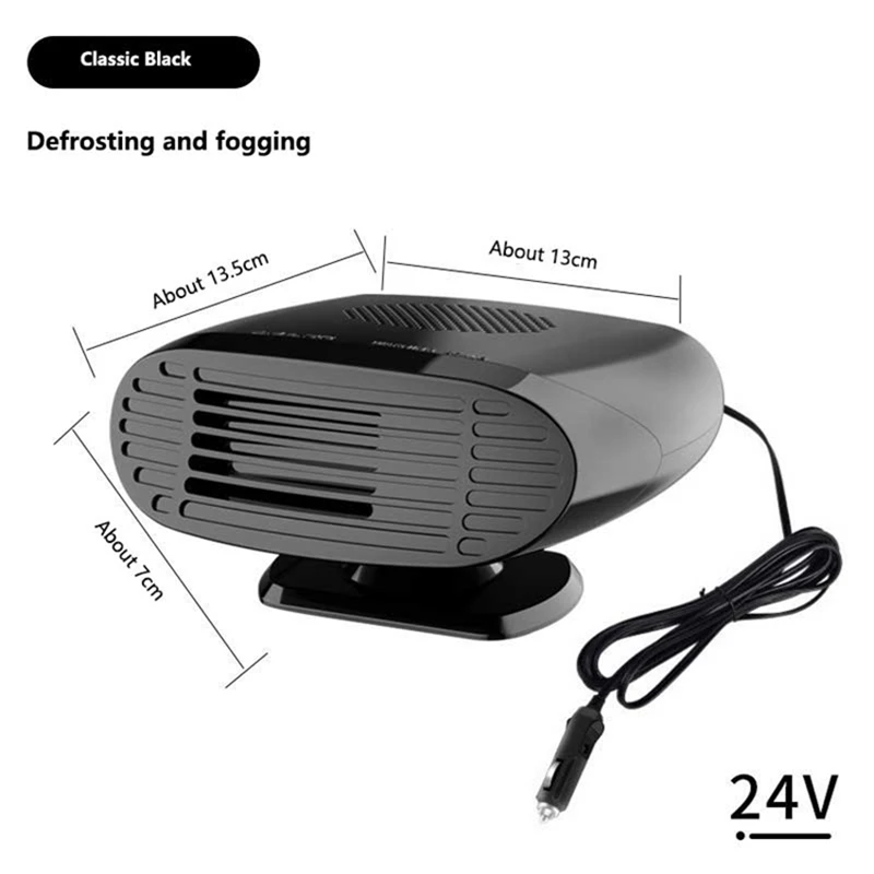 Calentador De Coche (24 V, Negro), Doble Uso Para Motocicletas Y Motos, Función De Calefacción Delantera
