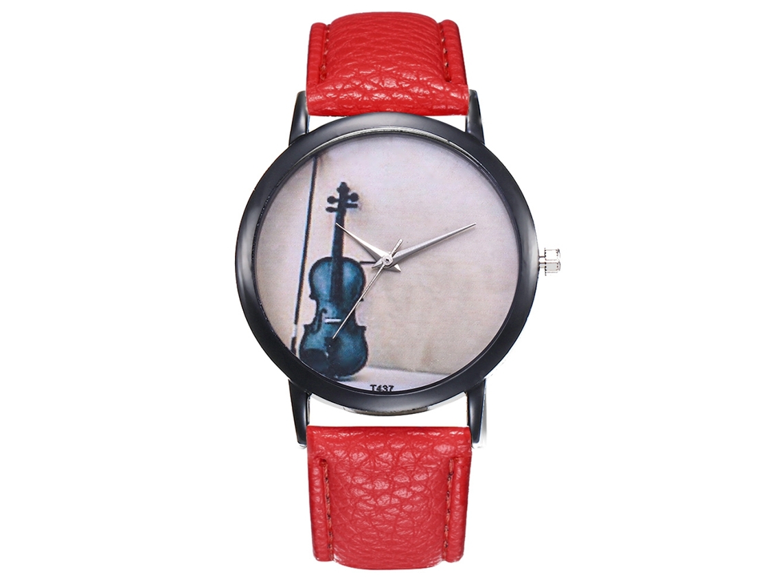 Reloj Hombre Ultra Delgado Analógico Simple De Cuarzo Con Correa De Pu (rojo)