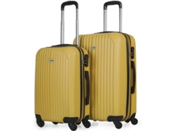 Conjunto 2 Maletas De Viaje ITACA Abs Dura Amarillo (40 x 55 x 20 cm - 35/70/100 L)