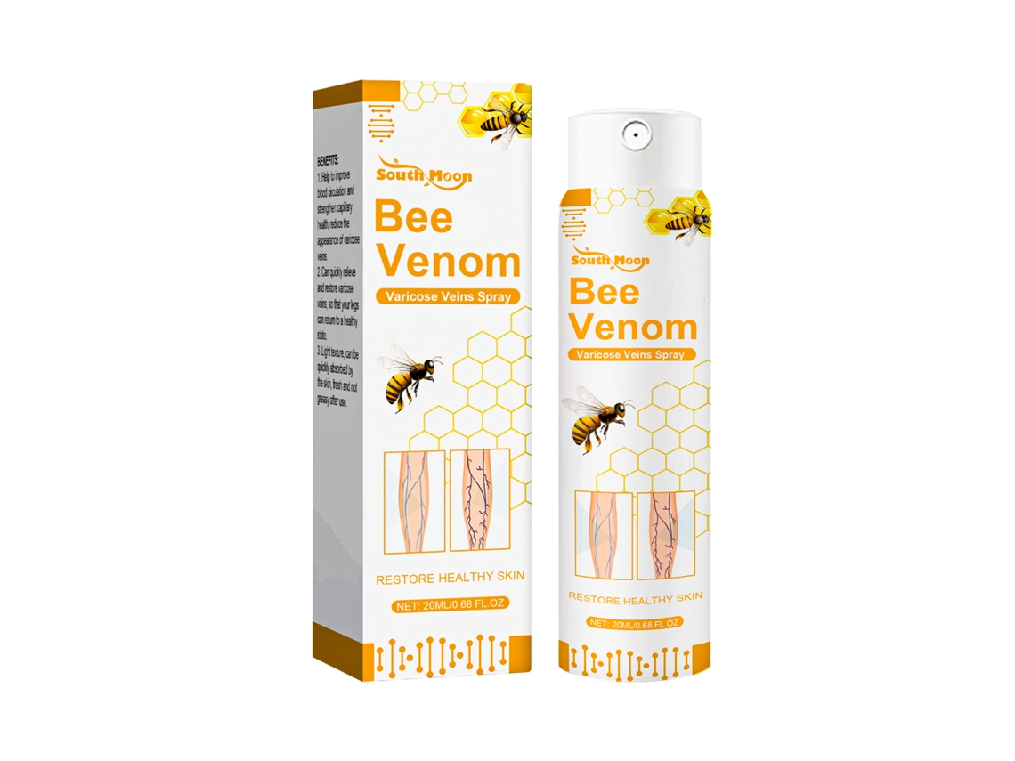 Spray para el cuidado de las piernas con veneno de abeja South Moon: alivio diario para las varices.
