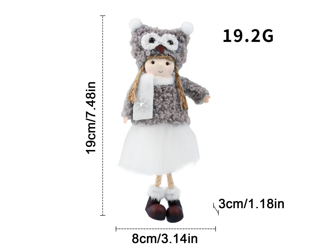Lindo colgante de peluche, adorno de ángel navideño, decoración