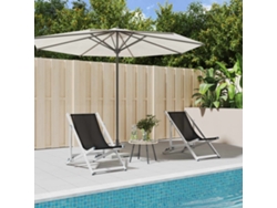 Sillas de playa plegables (2 unidades), aluminio y textileno negro, Dkd Home Decor