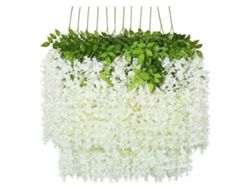 MEOIRUERY 12 Pzs Glicina Blanca Artificial Decoración Elegante para Bodas y Ceremonias al Aire Libre