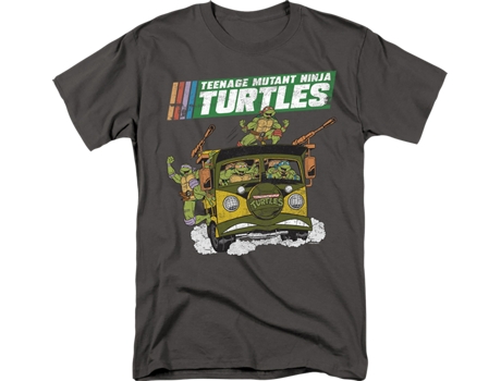 Camisetas Unisex DEEPSTONE Party Wagon Teenage Mutant Ninja Turtles Carbón (XXL)