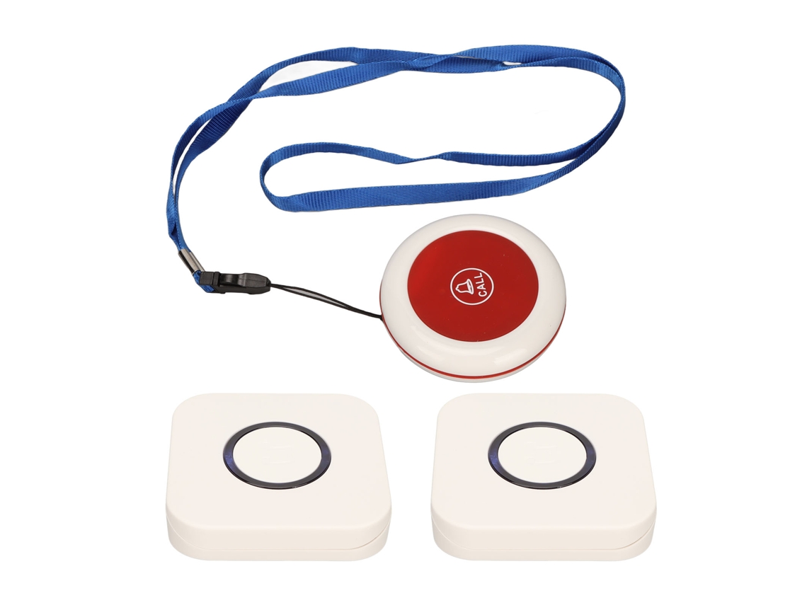 Localizador Inalámbrico 2 En 1 Para Cuidadores, Transmisión De Largo Alcance, 4 Niveles De Volumen, Botón Sos Para Pacientes Mayores, Enchufe Europeo, 100-240 V.