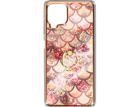 Funda Samsung Galaxy M22 AVIZAR Escamas con Anillo de Soporte (Rosa)