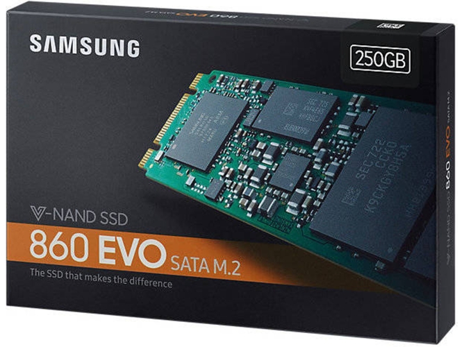 realeza ambición Limpia la habitación Disco SSD Interno SAMSUNG 250GB 860 EVO M2 (250 GB - M.2 SATA - 550 MB/s) |  Worten.es