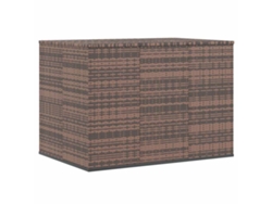 Maison Exclusive - Baúl Para Cojines De Jardín Ratán Pe Marrón 145x100x103 Cm