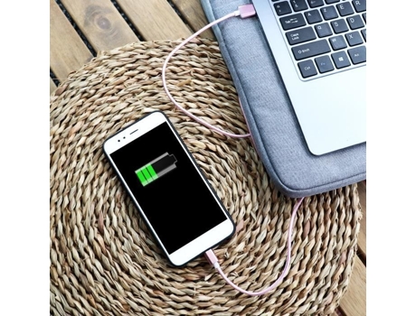 Cable Tipo Realme Narzo Usb Trançado Transferência Dados Sincronização PH26 Nylon Rosa