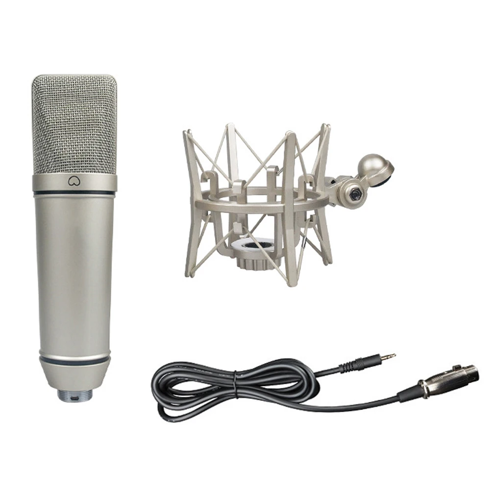 Micrófono De Condensador Metálico U87 De Gama Alta Para Estudio (cable De 5 V-3,5 Mm)
