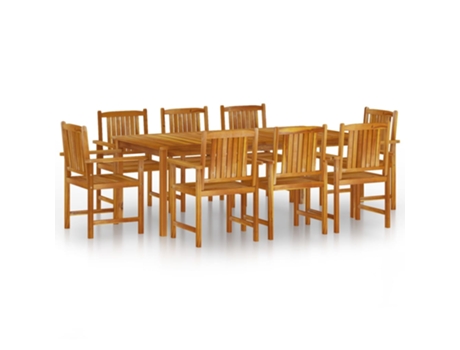 Conjunto 9 de comedor de jardín VIDAXL madera maciza de acacia
