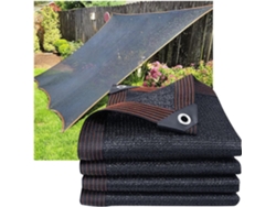 Toldo De Sombra Negro Exteriores, Protección Uv, Ojales