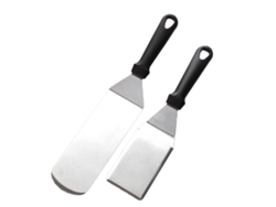 Exclusivo juego de raspadores de parrilla de acero inoxidable, calidad superior para hamburguesas y barbacoas, uso en interiores y exteriores.