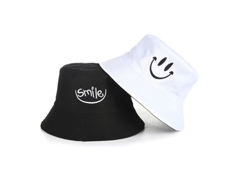 Sombrero JEIIBRZUI De Pescador Para Pequeño Sonriente Casual Negro