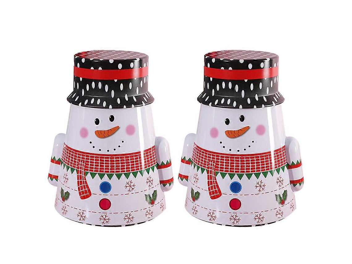 Juego de 2 cajas de hierro para dulces, té y galletas, perfectas para Navidad. Hengjian