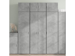 Aparador Alto Madera De Ingeniería Gris Hormigón 70x42,5x185 Cm