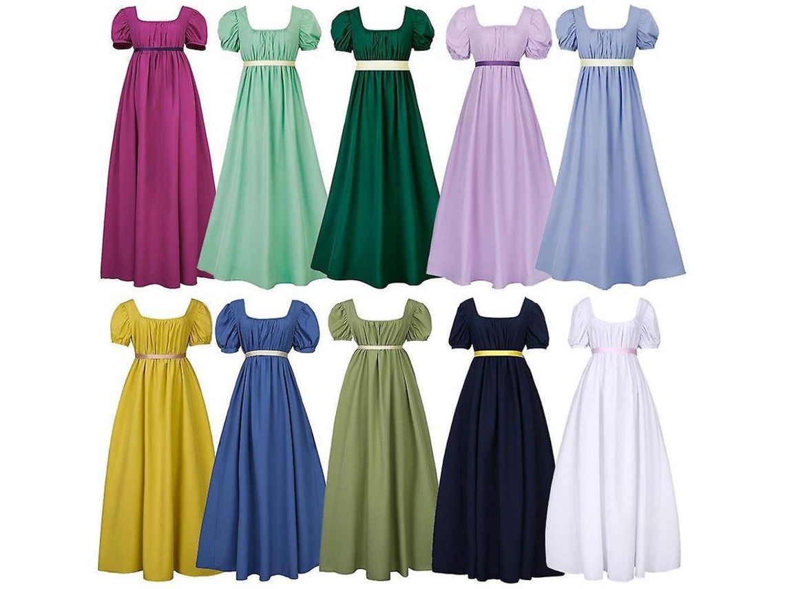 2026-vestido De Fiesta De Té Victoriano Inspirado En Jane Austen Para Mujeres Svb S Azul Claro
