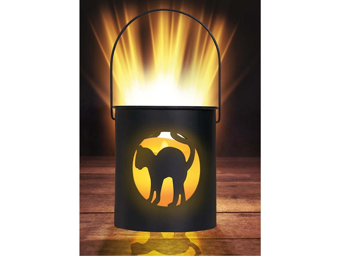 Farol con Led Gato 10x9 cm
