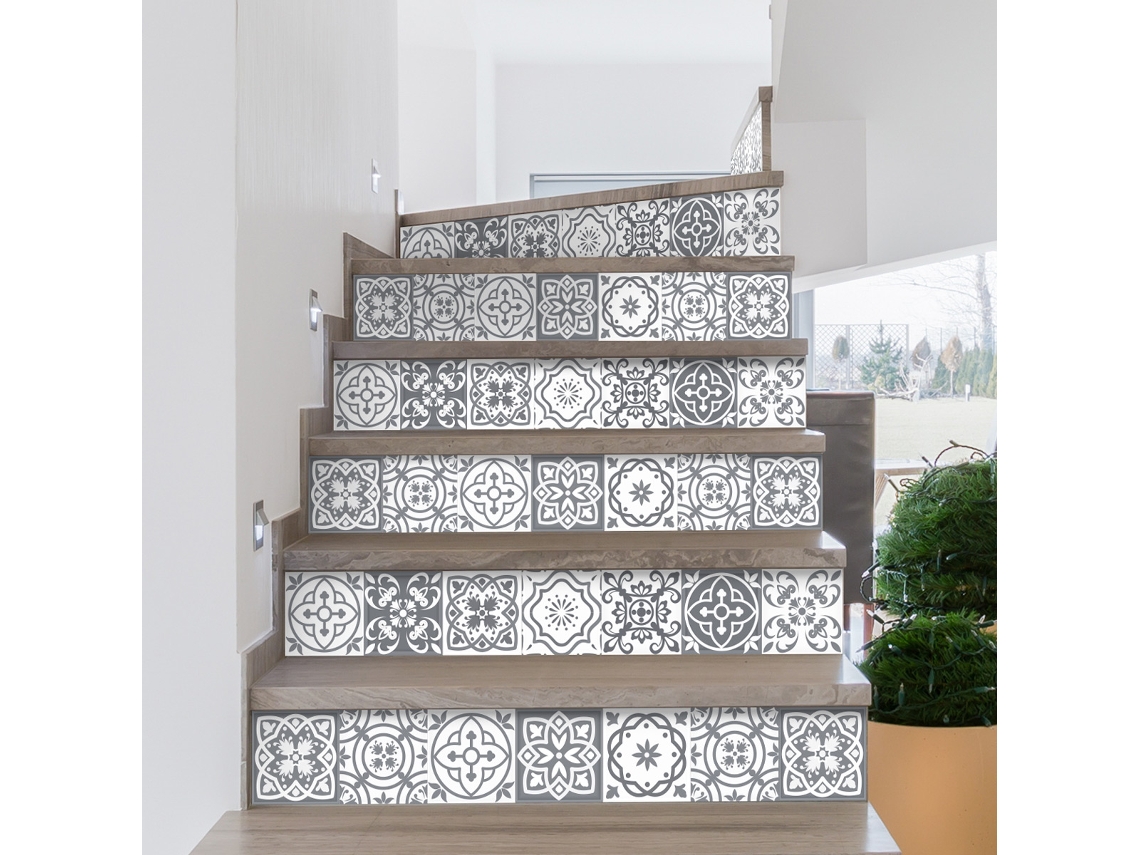 Papel de Pared Stickers Escaleras Cement Tiles Berto X 2 AMBIANCE STICKER