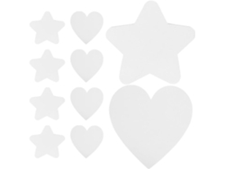 Juego De 10 Mini Lienzos De Algodón Estirados Con Esquinas Redondeadas, Formas De Estrella Y Corazón, 15x15 Cm