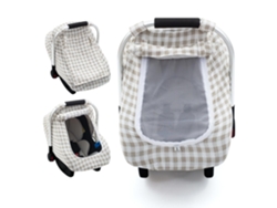 Funda de asiento de coche para bebé Eifson Summer con ventana de malla grande y capota transpirable (marrón)