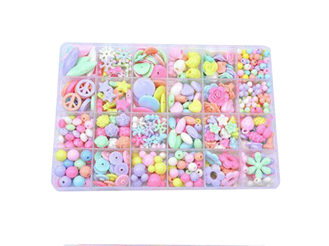 Rebe-kit De Pérolas Para Meninas 9 Peças Brinquedos Educativos Diy Para Fazer Pulseiras Com 24 Compartimentos Tipo 1